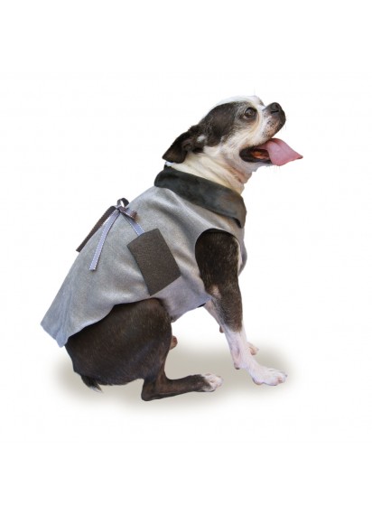Dog Velvet Jacket with ties “Platinum”