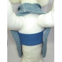 Dog Sweater Wrap “Blue Fox”    =one of a kind style=