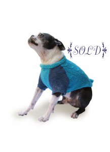 Dog Sweater “Turquoise Shower”    =one of a kind style=